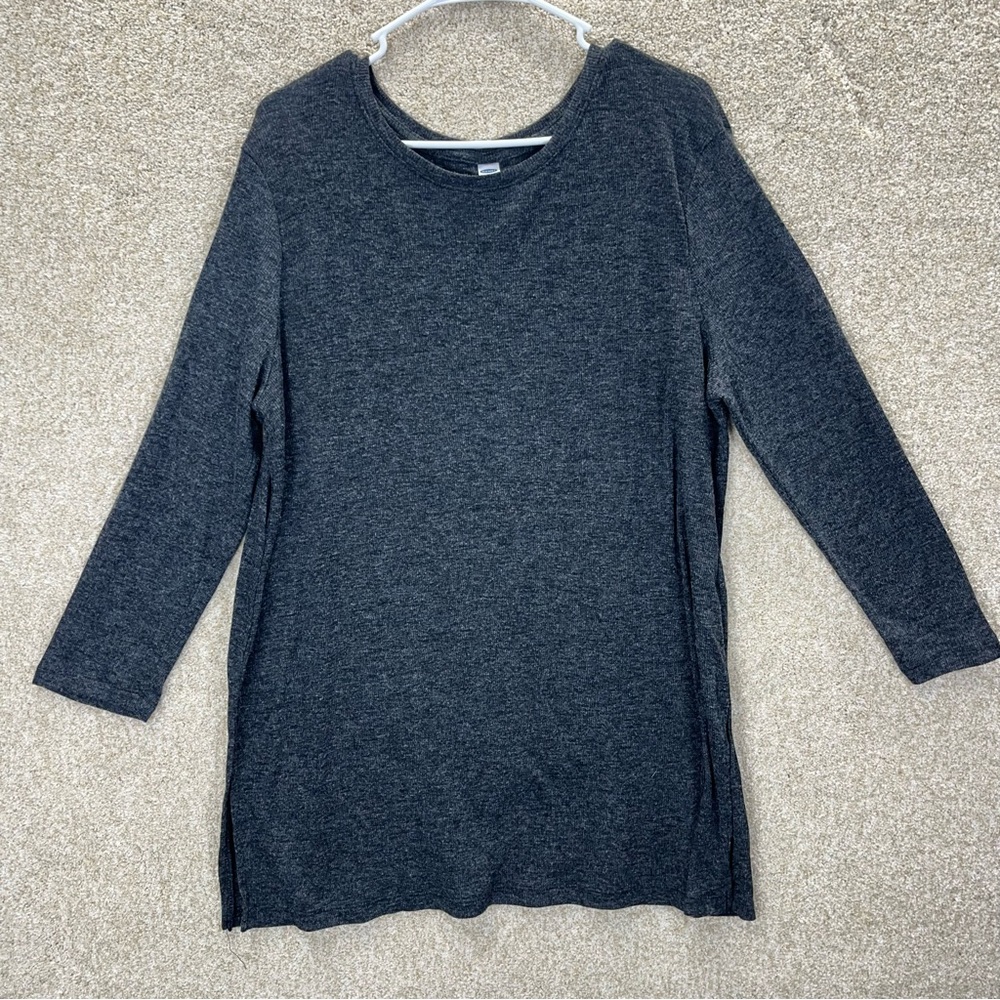 Imperfect Old Navy charcoal gray long sleeve shirt stretchy comfy XXL 2018 top